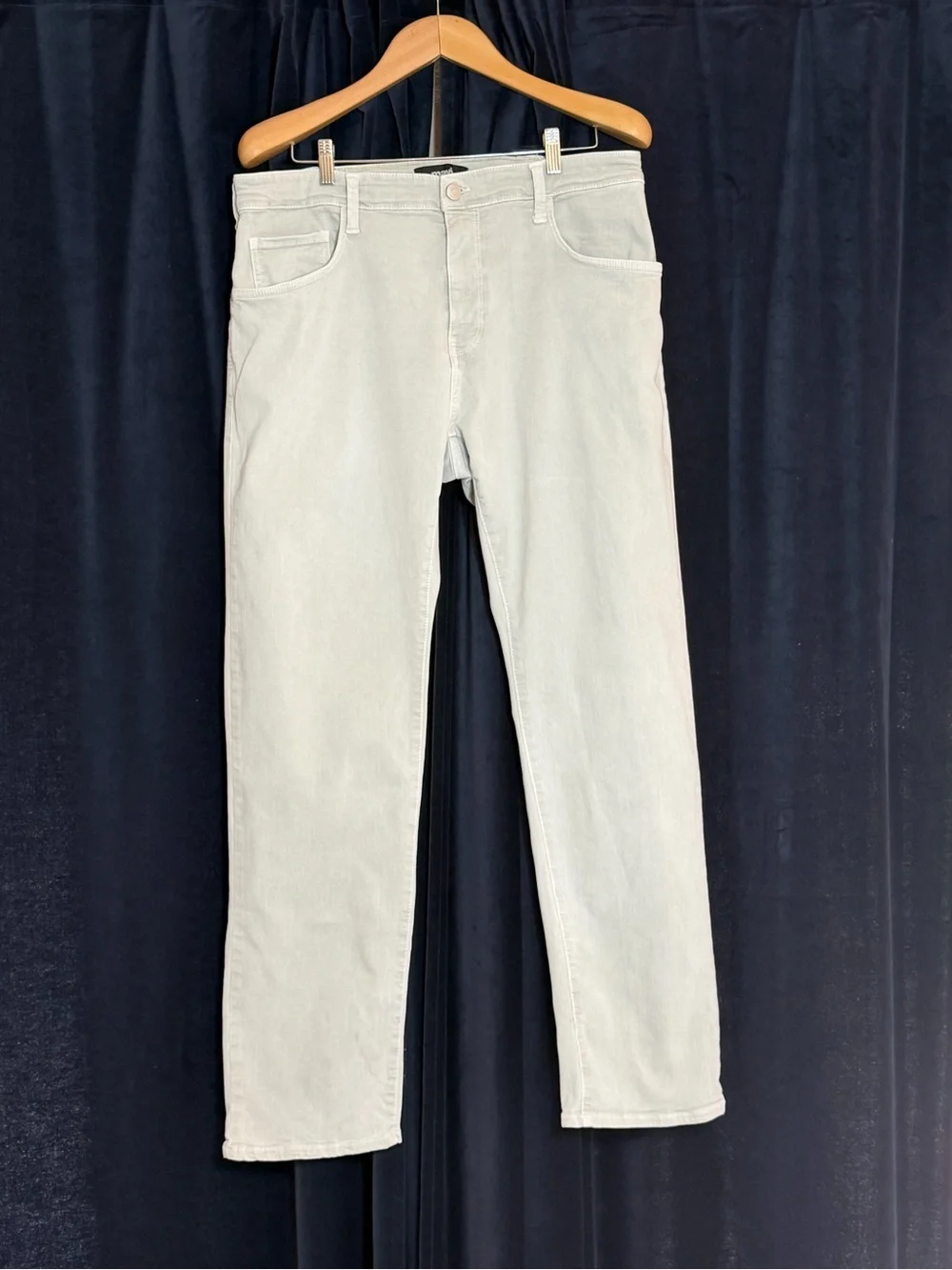 Mavi Zach Straight Leg Jeans 38x32 Beige Stretch Denim Mens